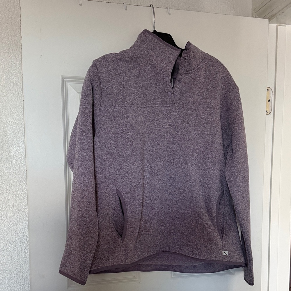 Women’s  Eddie Bauer radiator snap mock Purple Sweater